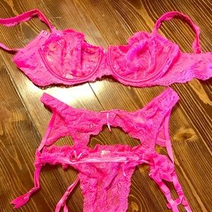 Victoria’s Secret 3 piece garter set.